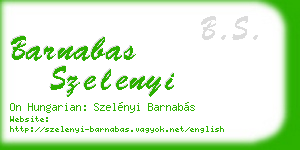 barnabas szelenyi business card