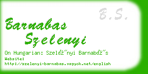 barnabas szelenyi business card